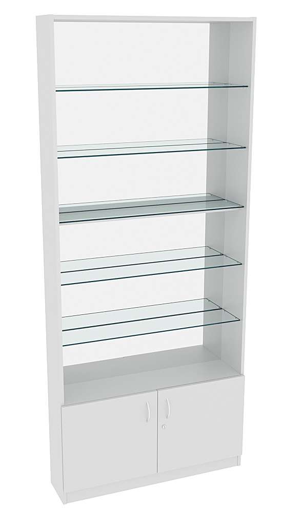 Витрина СЭСП-О №1-200 (З/C - Зеркало) со стеклянными полками Серый