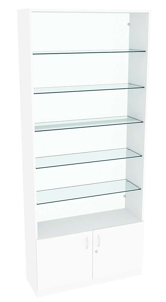 Витрина СЭСП-О №1-300 (З/C - Стекло) со стеклянными полками Белый