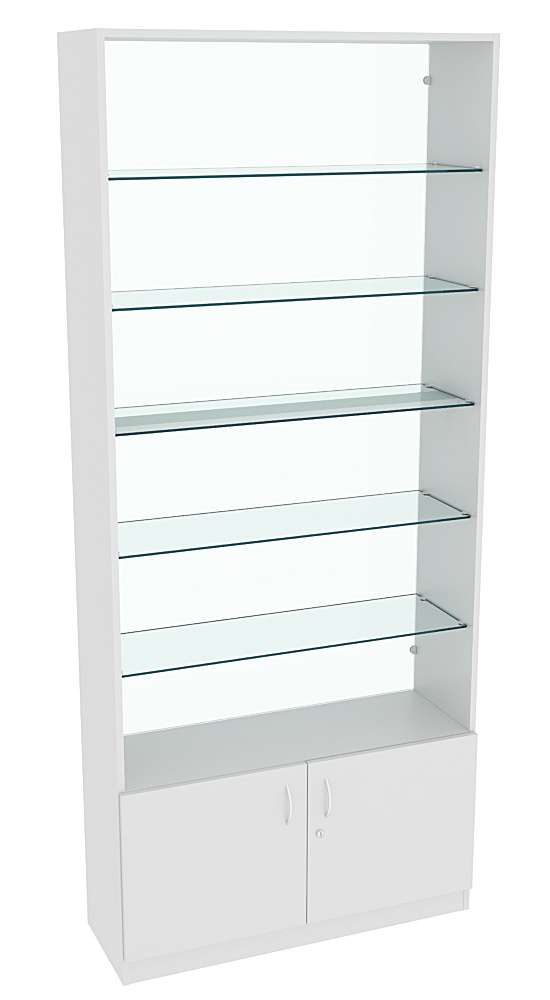 Витрина СЭСП-О №1-300 (З/C - Стекло) со стеклянными полками Серый