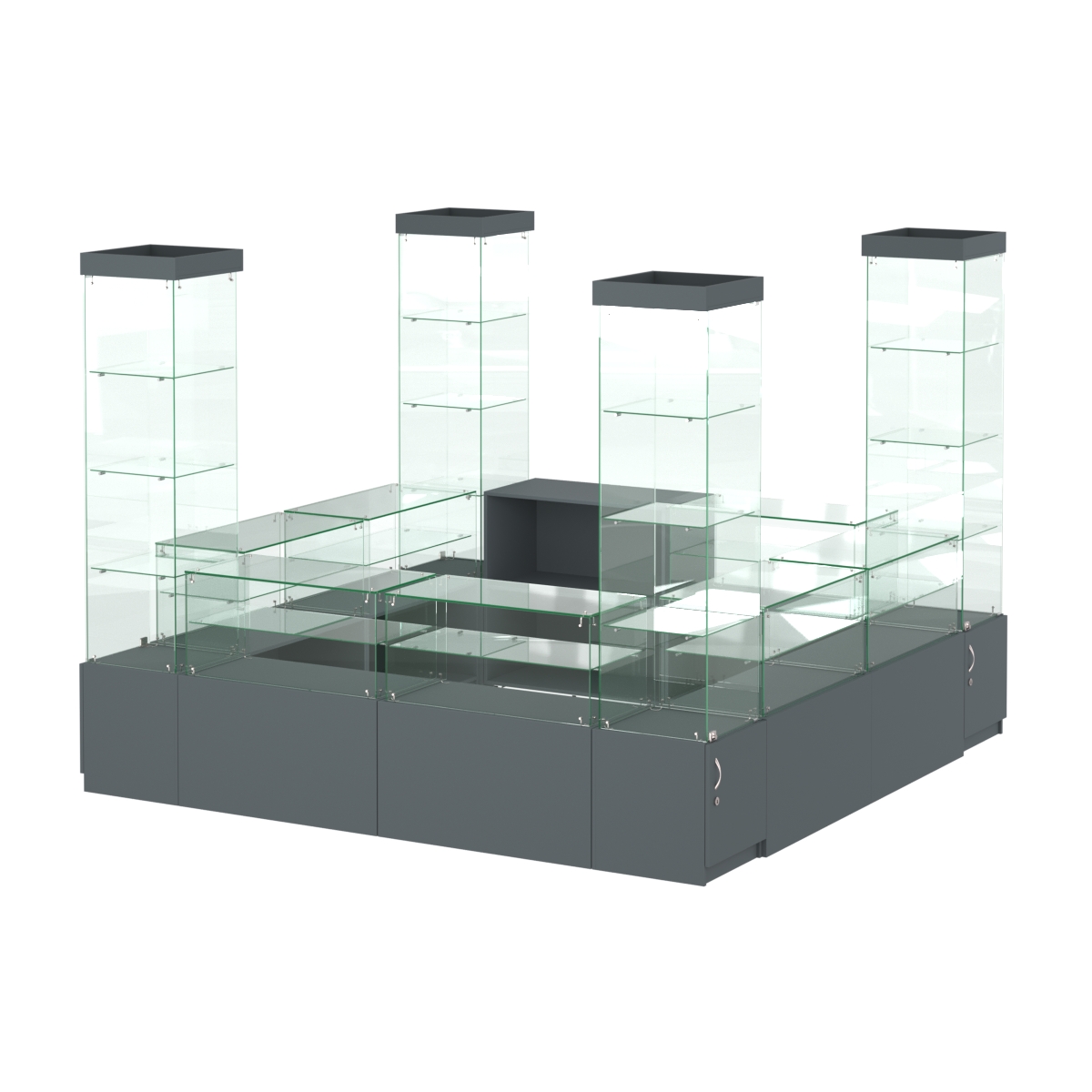 Павильон ИСТРА островной №1а (7, 29 кв.м) Темно-Серый