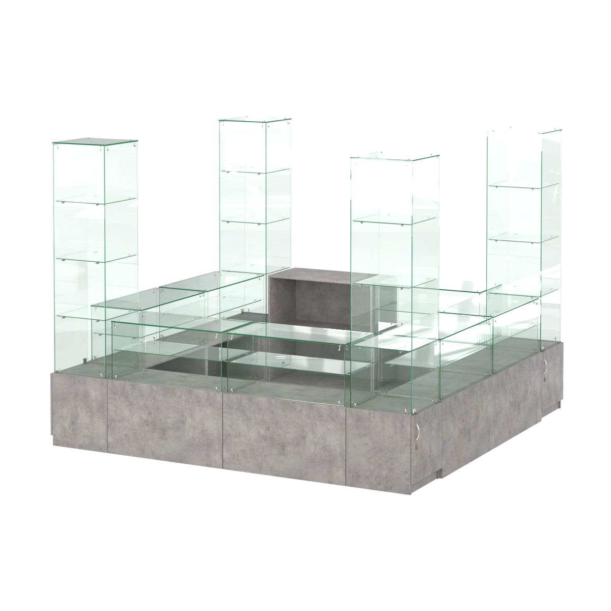 Павильон ИСТРА островной №1б (7, 29 кв.м) Бетон Чикаго светло-серый F186 ST9