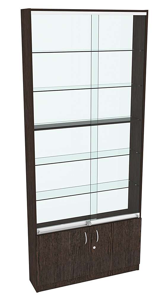 Витрина СЭСП-О №1-200 (З/C - ДВП) со стеклянными полками Дуб Венге