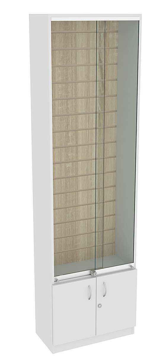 Витрина СЭСП с экономпанелью и дверками №2-300 (закрытая) Серый