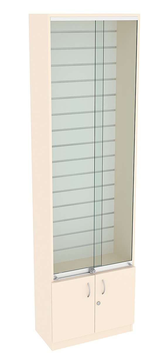 Витрина СЭСП с экономпанелью и дверками №2-300 (закрытая) Крем Вайс