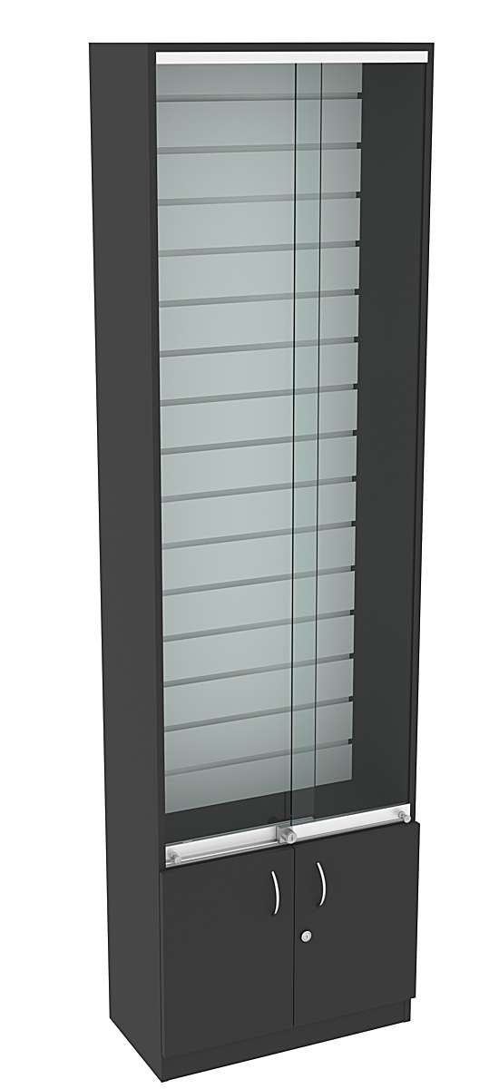 Витрина СЭСП с экономпанелью и дверками №2-300 (закрытая) Черный