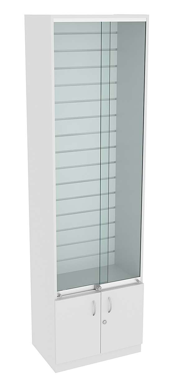 Витрина СЭСП из ДСП с экономпанелью №2-400 (закрытая) Серый