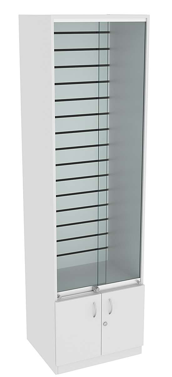 Витрина СЭСП с экономпанелью и раздвижными дверками №2-500 (закрытая) Серый