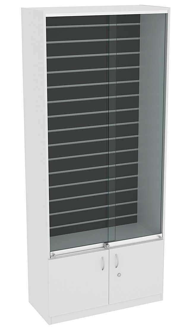Витрина высокая СЭСП с экономпанелью №1-400 (закрытая) Серый