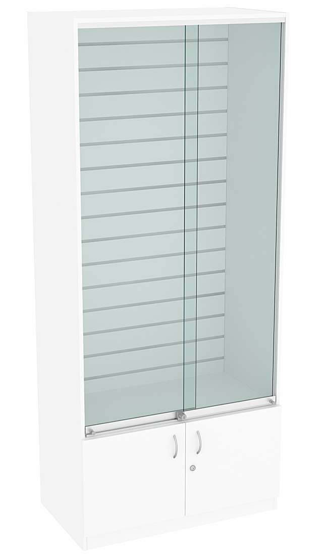 Витрина закрытая СЭСП с экономпанелью и замками из хрома №1-500 (закрытая) Белый