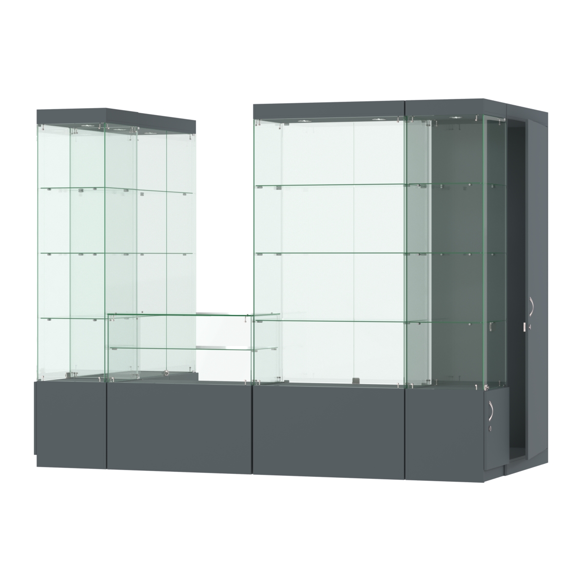 Павильон ИСТРА пристенный №4а (3, 64 кв.м) Темно-Серый