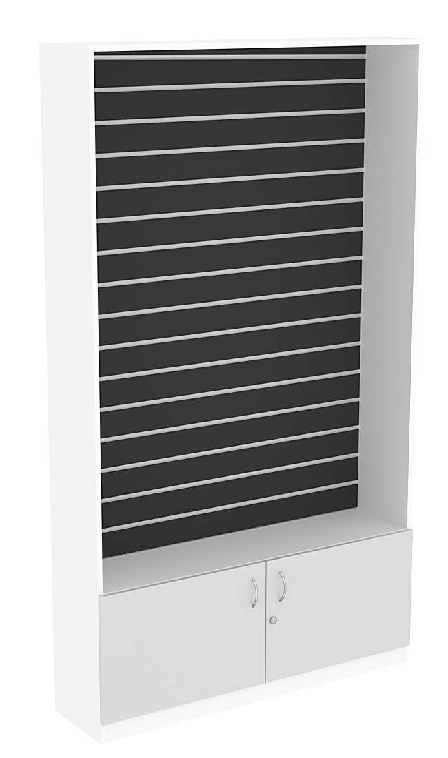 Витрина узкая СЭСП с экономпанелью №1-1-300 (открытая) Серый