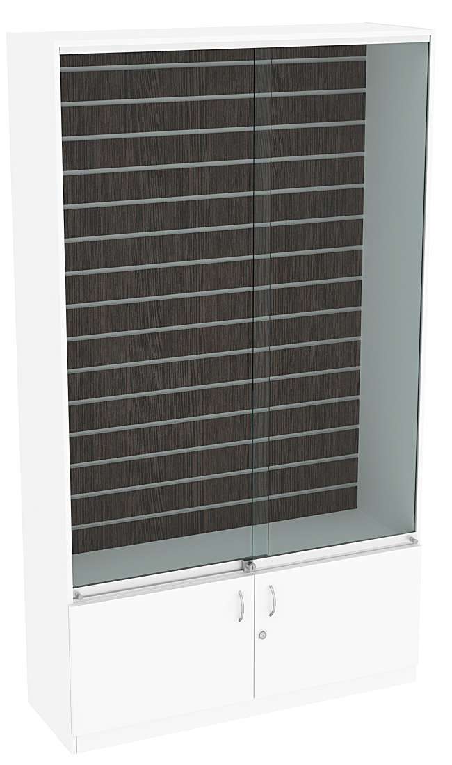 Витрина СЭСП с экономпанелью и прозрачными дверками №1-1-400 (закрытая) Белый