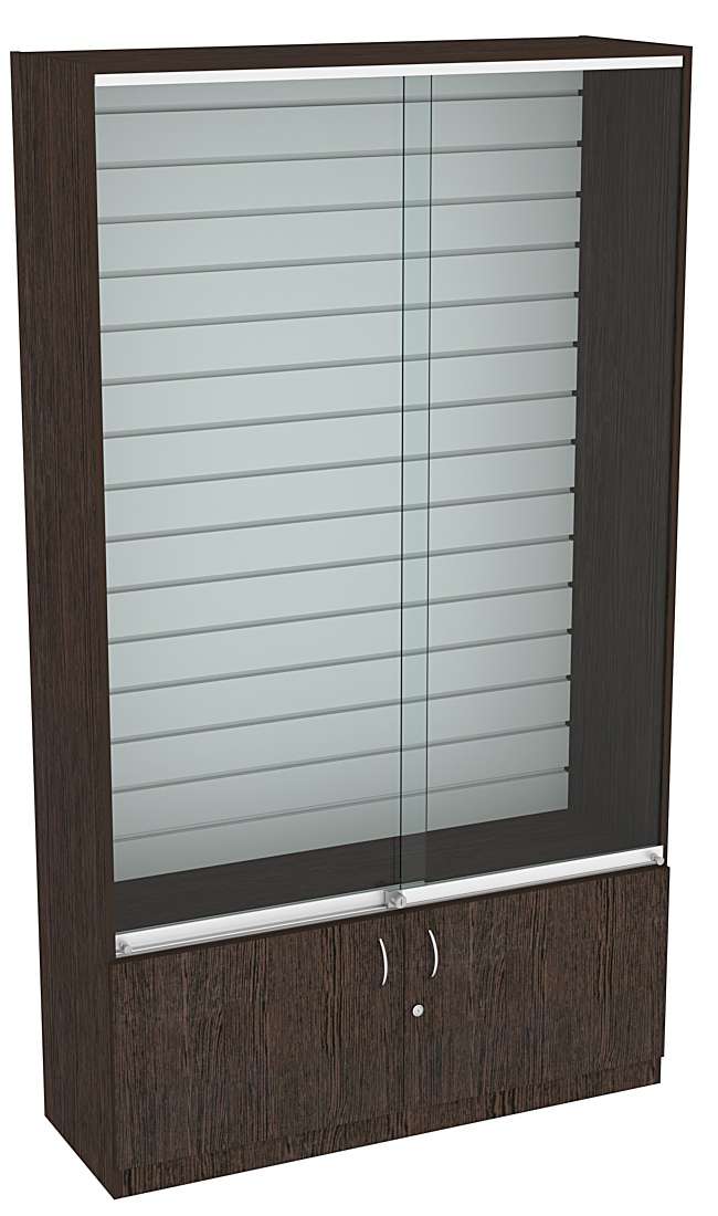 Витрина СЭСП с экономпанелью и прозрачными дверками №1-1-400 (закрытая) Дуб Венге