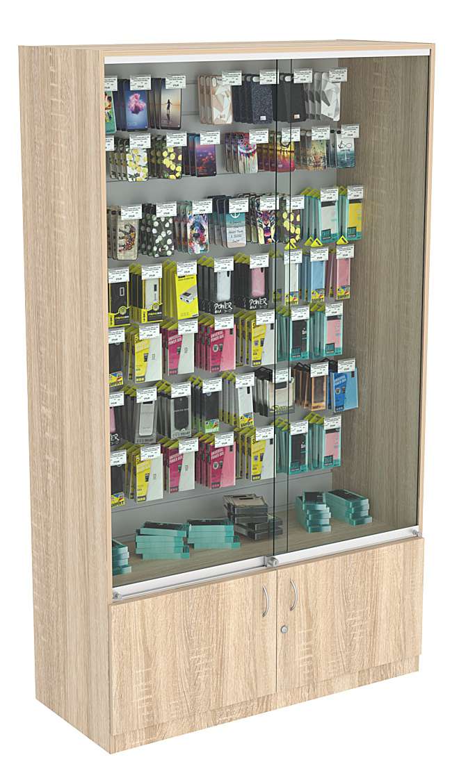 Витрина закрытая СЭСП с экономпанелью №1-1-500 Дуб сонома