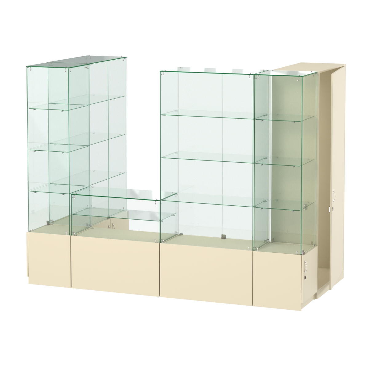 Павильон ИСТРА пристенный №4б (3, 64 кв.м) Крем Вайс