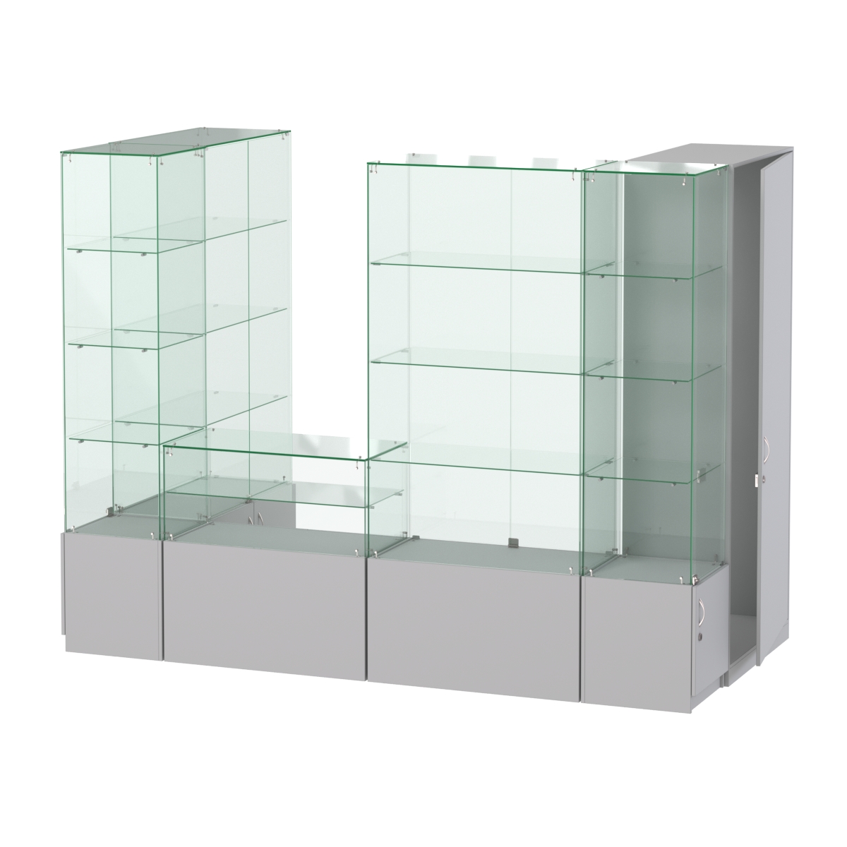 Павильон ИСТРА пристенный №4б (3, 64 кв.м) Серый