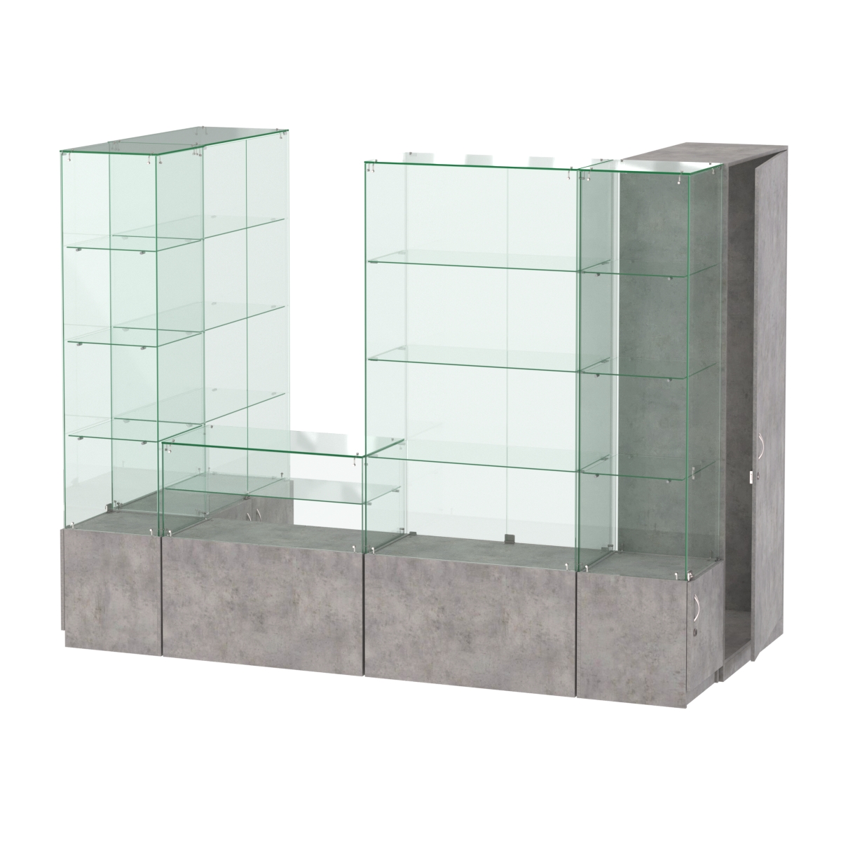 Павильон ИСТРА пристенный №4б (3, 64 кв.м) Бетон Чикаго светло-серый F186 ST9