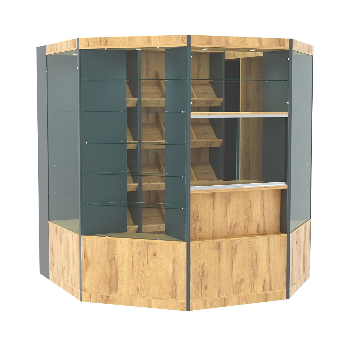 Павильон №1 из ДСП (4, 18 кв. м) Дуб Золотистый и Темно-Серый