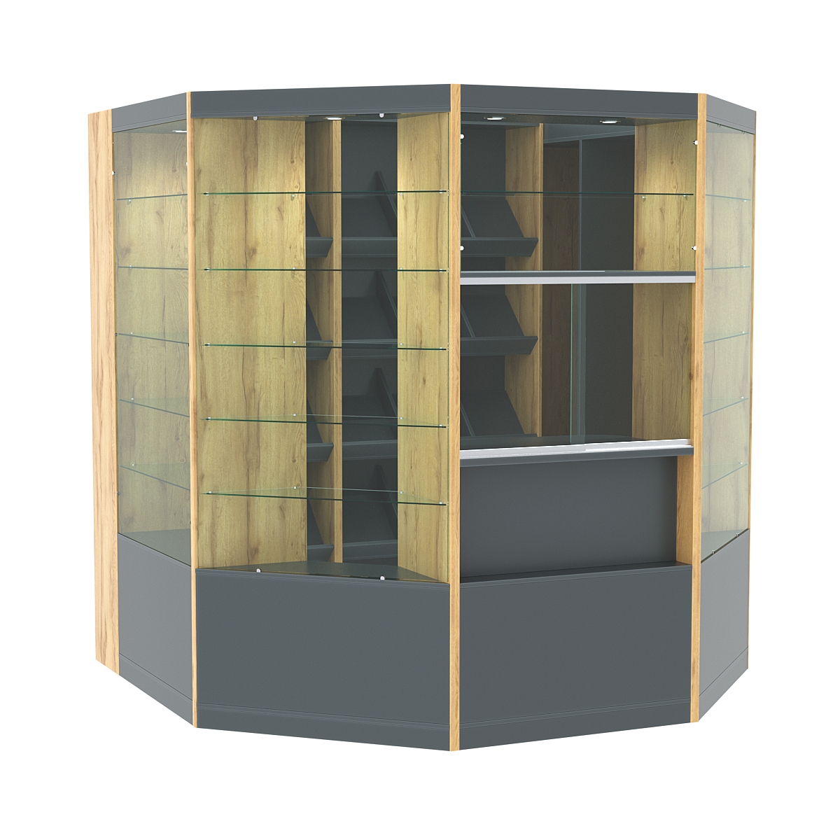 Павильон №1 из ДСП (4, 18 кв. м) Темно-серый и Дуб Золотистый