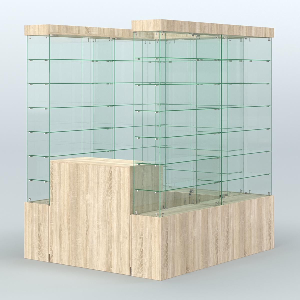 Павильон ИСТРА (глубина витрин-300мм) №1а (2, 70 кв.м) Дуб сонома