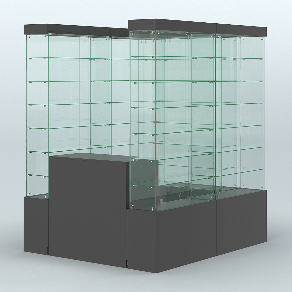 Павильон ИСТРА (глубина витрин-300мм) №1а (2, 70 кв.м) Черный