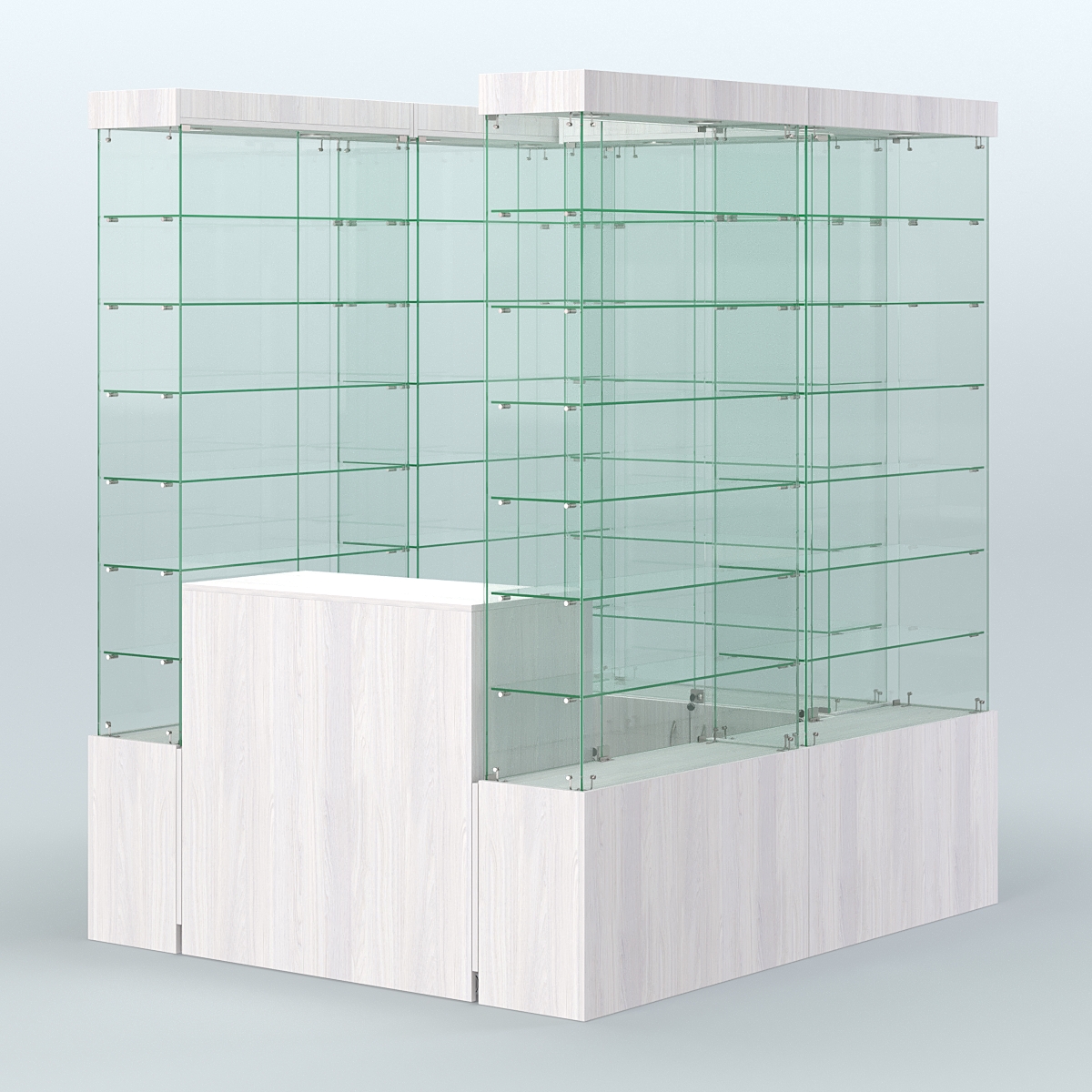 Павильон ИСТРА (глубина витрин-300мм) №1а (2, 70 кв.м) Ясень Анкор светлый