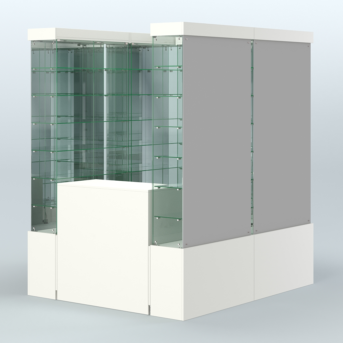 Павильон ИСТРА (глубина витрин-300мм) №1б (2, 70 кв.м) Белый