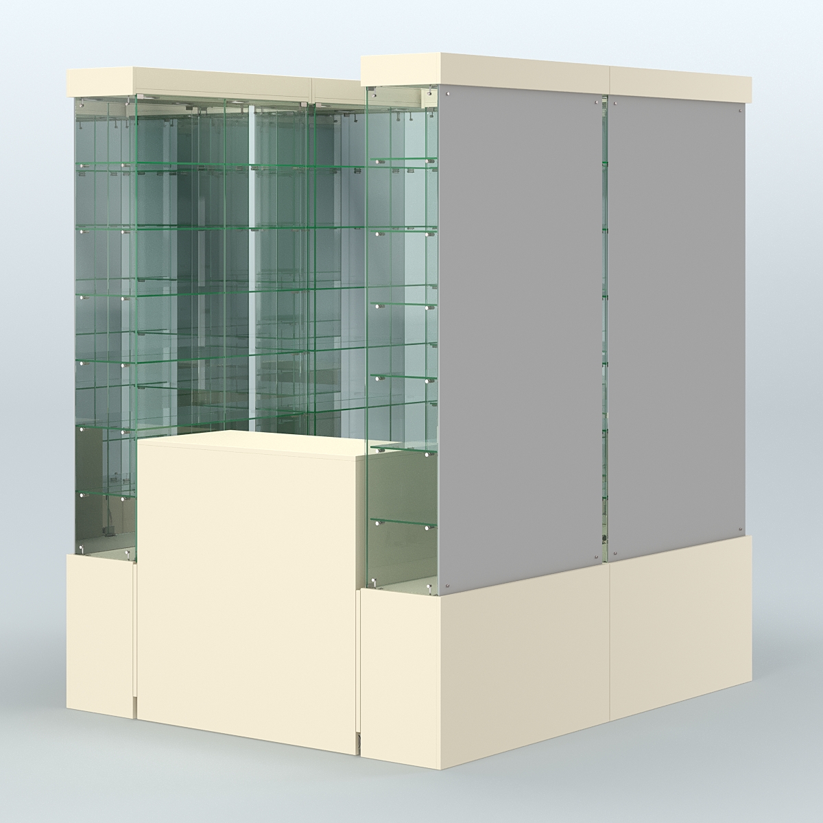 Павильон ИСТРА (глубина витрин-300мм) №1б (2, 70 кв.м) Крем Вайс