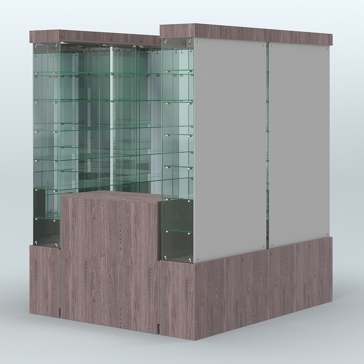 Павильон ИСТРА (глубина витрин-300мм) №1б (2, 70 кв.м) Ясень Анкор темный