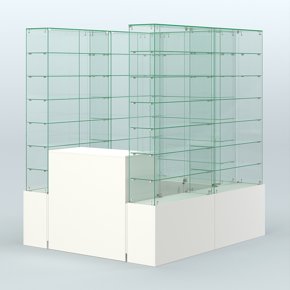Павильон ИСТРА (глубина витрин-300мм) №1в (2, 70 кв.м) Белый