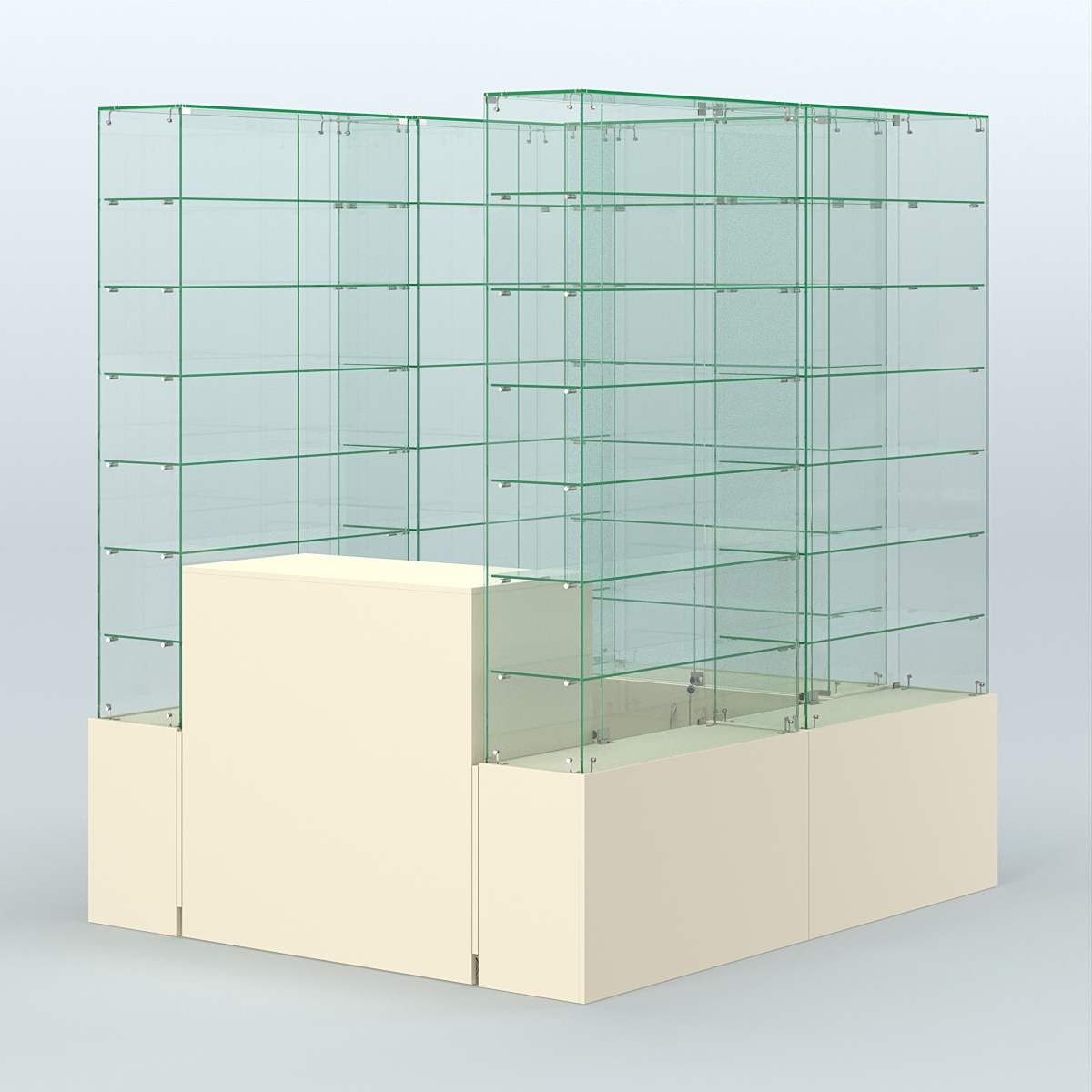 Павильон ИСТРА (глубина витрин-300мм) №1в (2, 70 кв.м) Крем Вайс