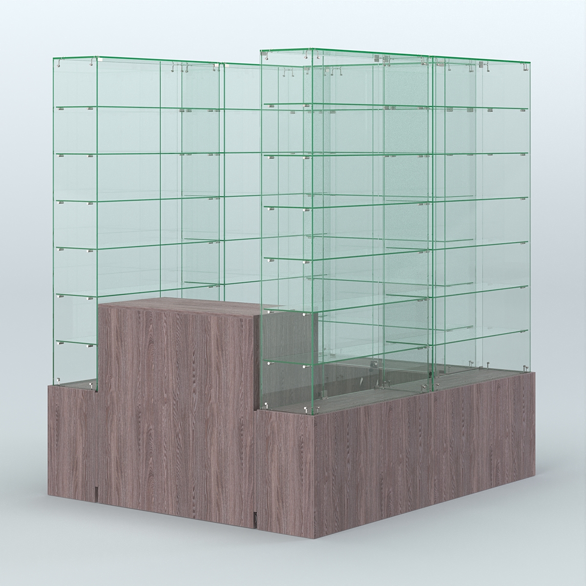 Павильон ИСТРА (глубина витрин-300мм) №1в (2, 70 кв.м) Ясень Анкор темный