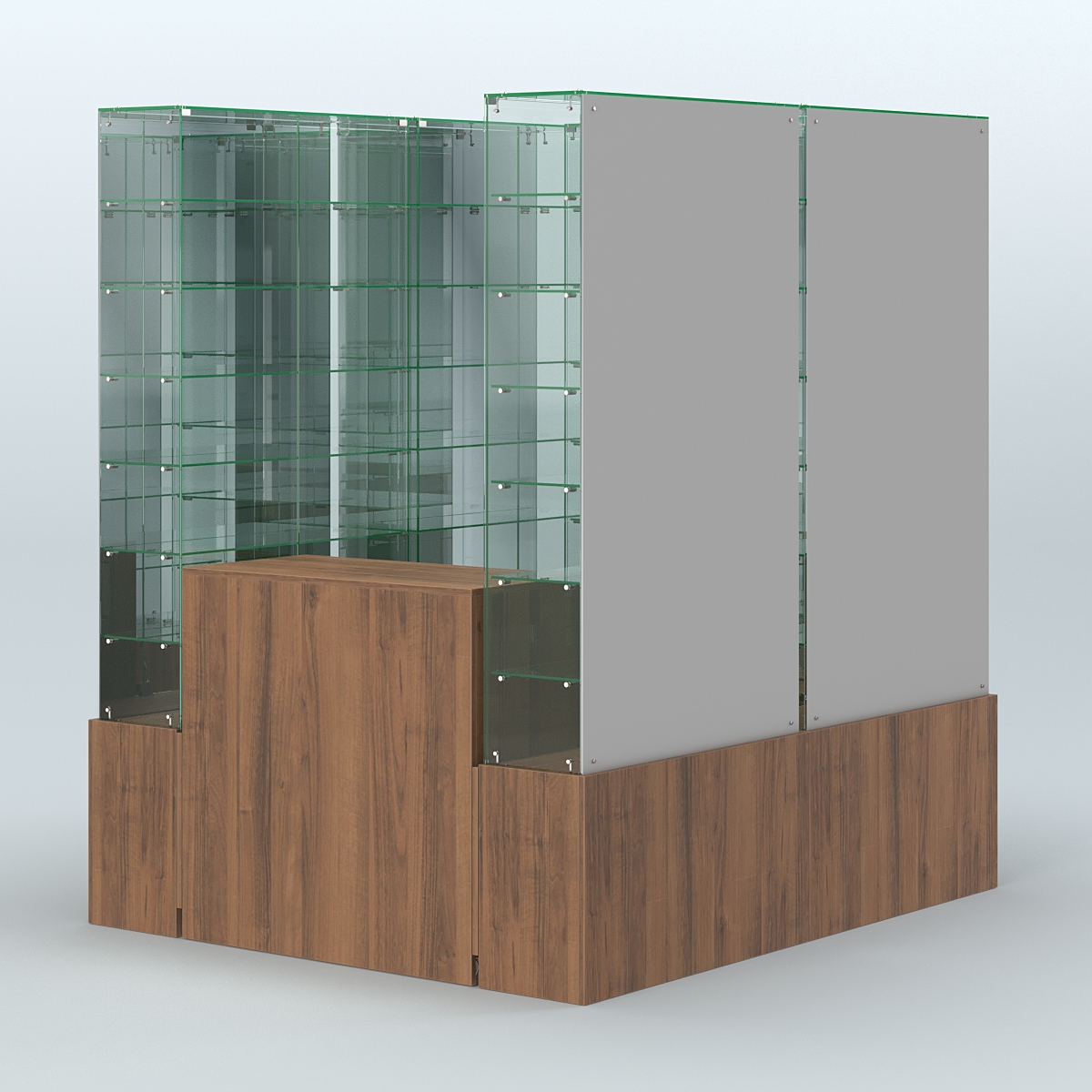 Павильон ИСТРА (глубина витрин-300мм) №1г (2, 70 кв.м) Орех