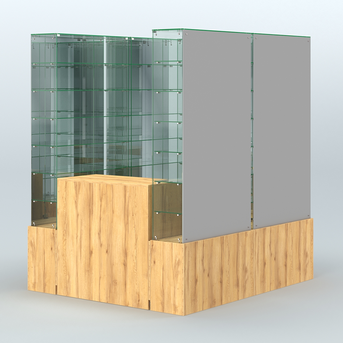 Павильон ИСТРА (глубина витрин-300мм) №1г (2, 70 кв.м) Дуб Золотистый