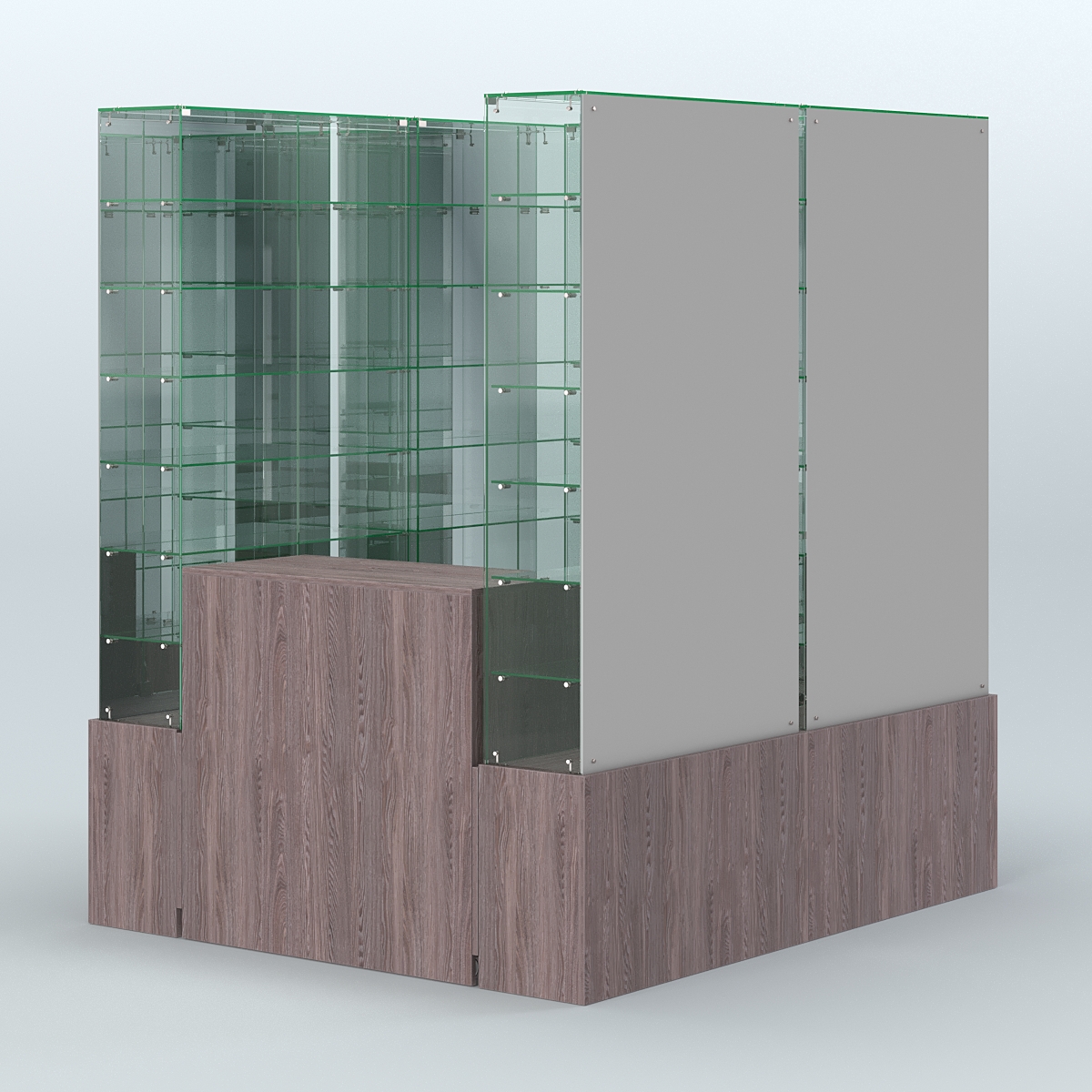 Павильон ИСТРА (глубина витрин-300мм) №1г (2, 70 кв.м) Ясень Анкор темный