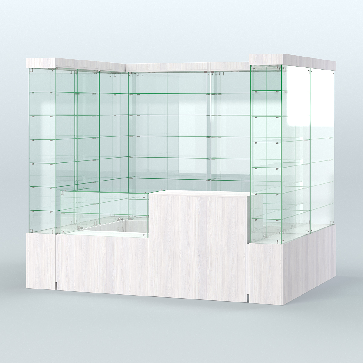 Павильон ИСТРА (глубина витрин-300мм) №2а (4, 32 кв.м) Ясень Анкор светлый