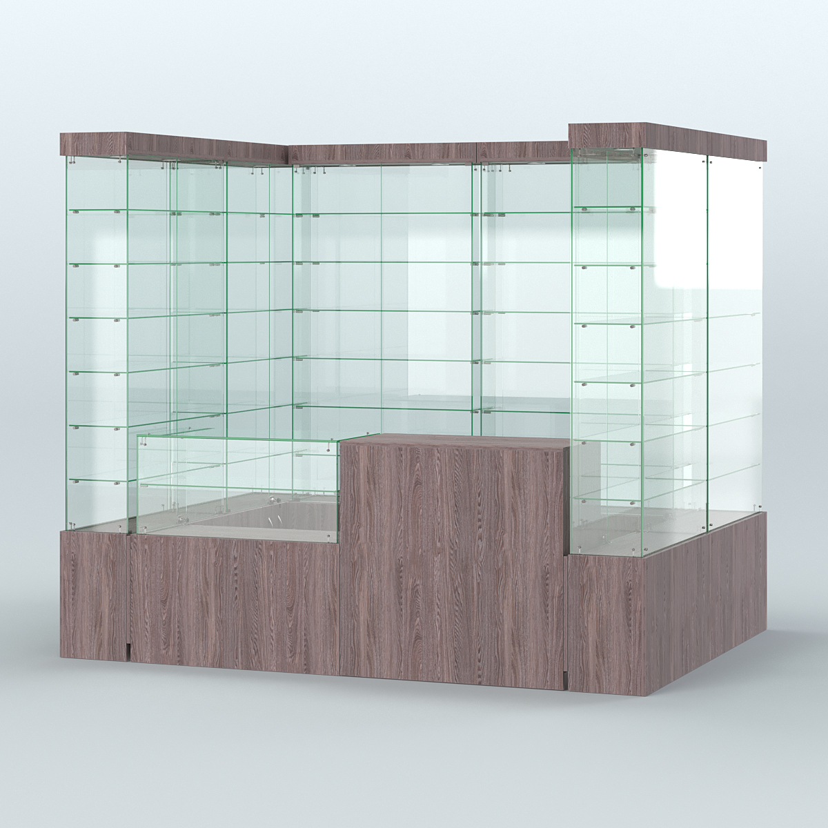 Павильон ИСТРА (глубина витрин-300мм) №2а (4, 32 кв.м) Ясень Анкор темный