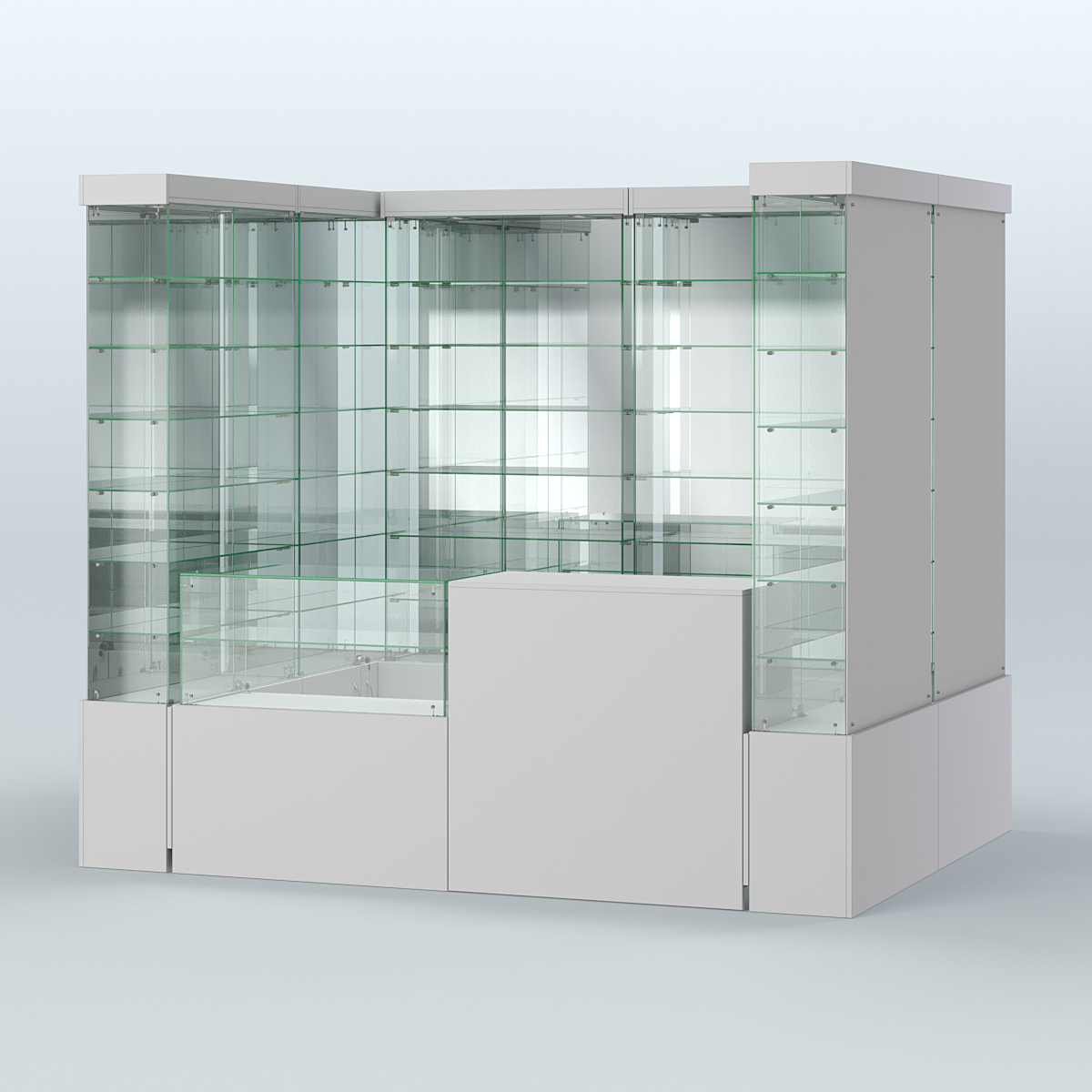 Павильон ИСТРА (глубина витрин-300мм) №2б (4, 32 кв.м) Серый
