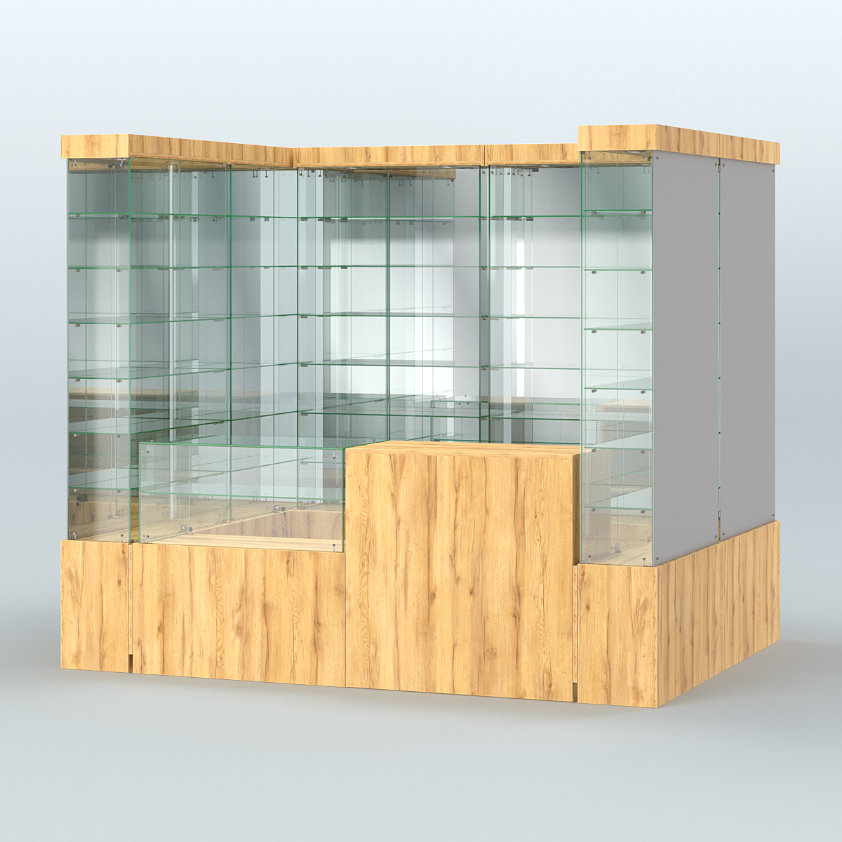 Павильон ИСТРА (глубина витрин-300мм) №2б (4, 32 кв.м) Дуб Золотистый