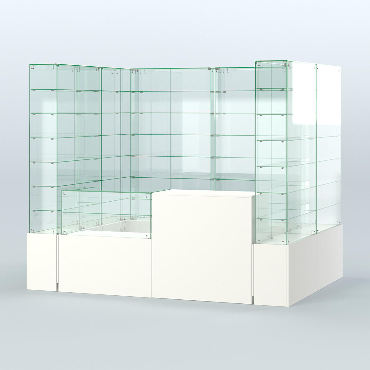 Павильон ИСТРА (глубина витрин-300мм) №2в (4, 32 кв.м) Белый