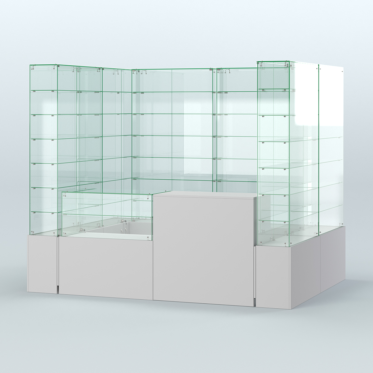 Павильон ИСТРА (глубина витрин-300мм) №2в (4, 32 кв.м) Серый