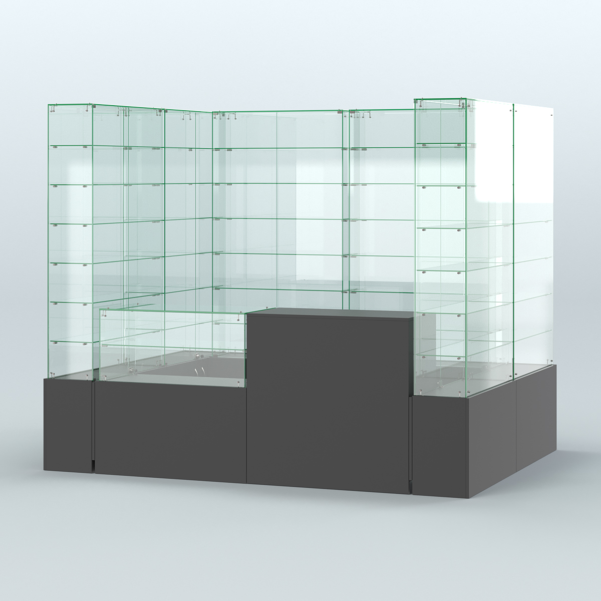Павильон ИСТРА (глубина витрин-300мм) №2в (4, 32 кв.м) Черный