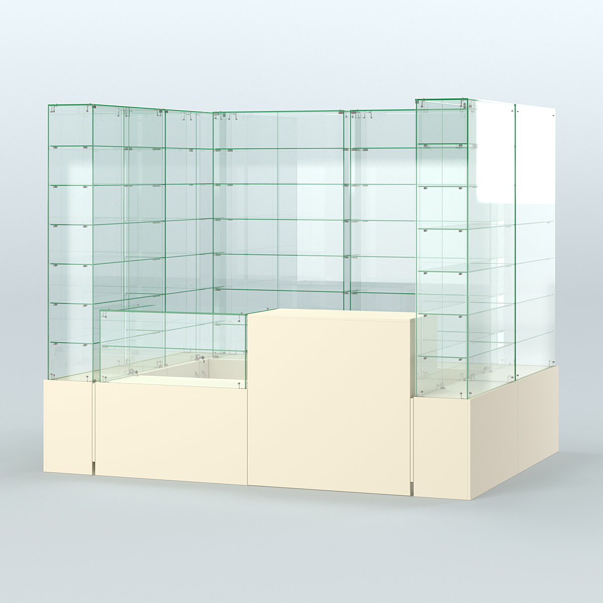Павильон ИСТРА (глубина витрин-300мм) №2в (4, 32 кв.м) Крем Вайс