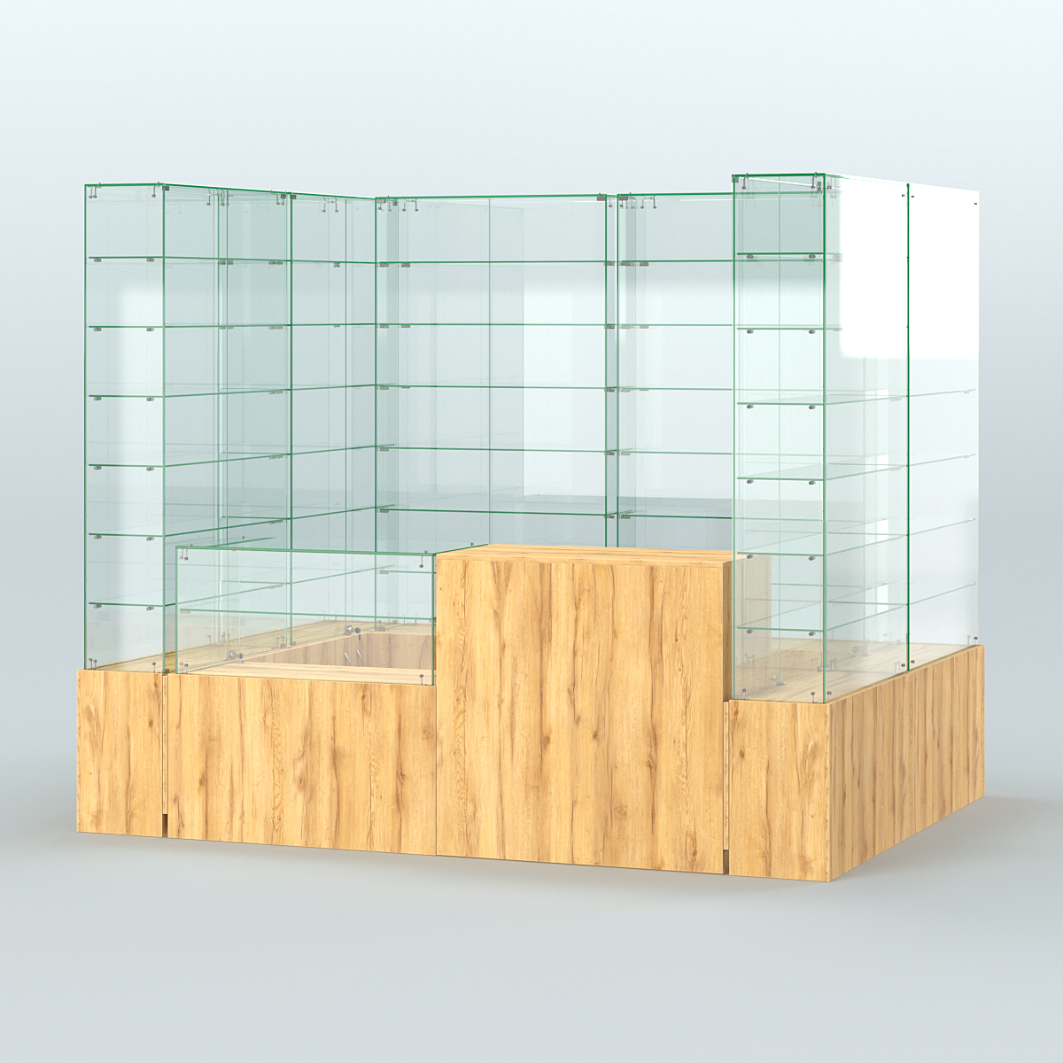 Павильон ИСТРА (глубина витрин-300мм) №2в (4, 32 кв.м) Дуб Золотистый