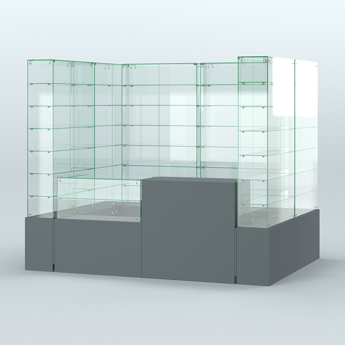 Павильон ИСТРА (глубина витрин-300мм) №2в (4, 32 кв.м) Темно-Серый