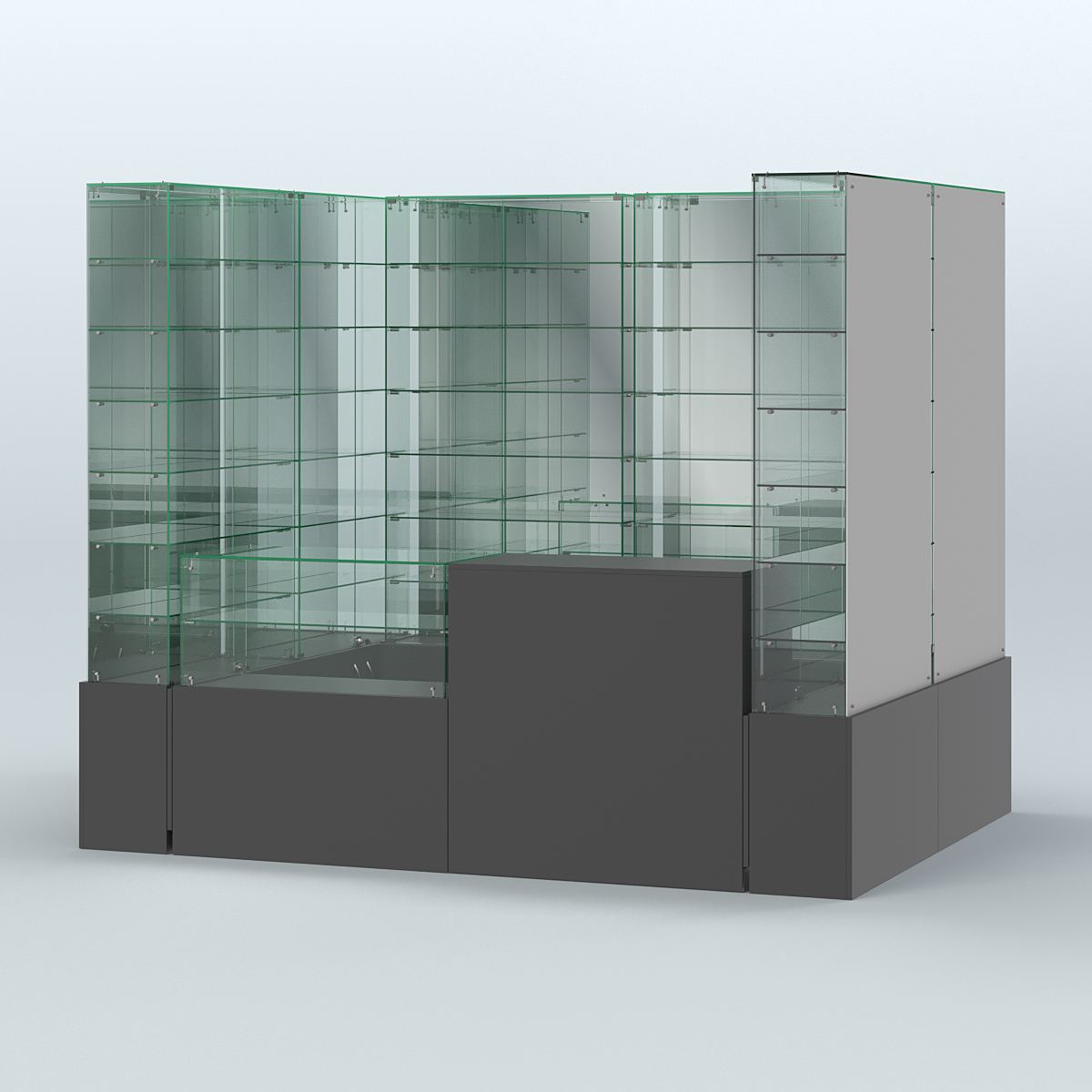 Павильон ИСТРА (глубина витрин-300мм) №2г (4, 32 кв.м) Черный