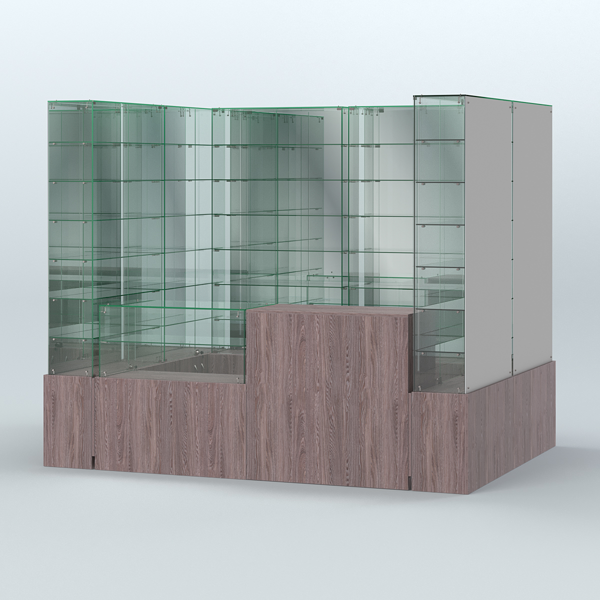 Павильон ИСТРА (глубина витрин-300мм) №2г (4, 32 кв.м) Ясень Анкор темный