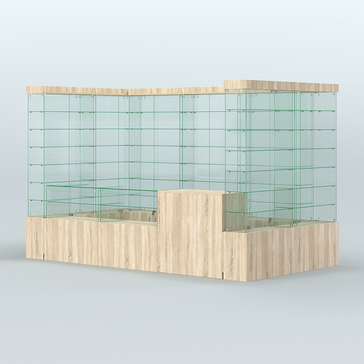 Павильон ИСТРА (глубина витрин-300мм) №3а (5, 94 кв.м) Дуб сонома
