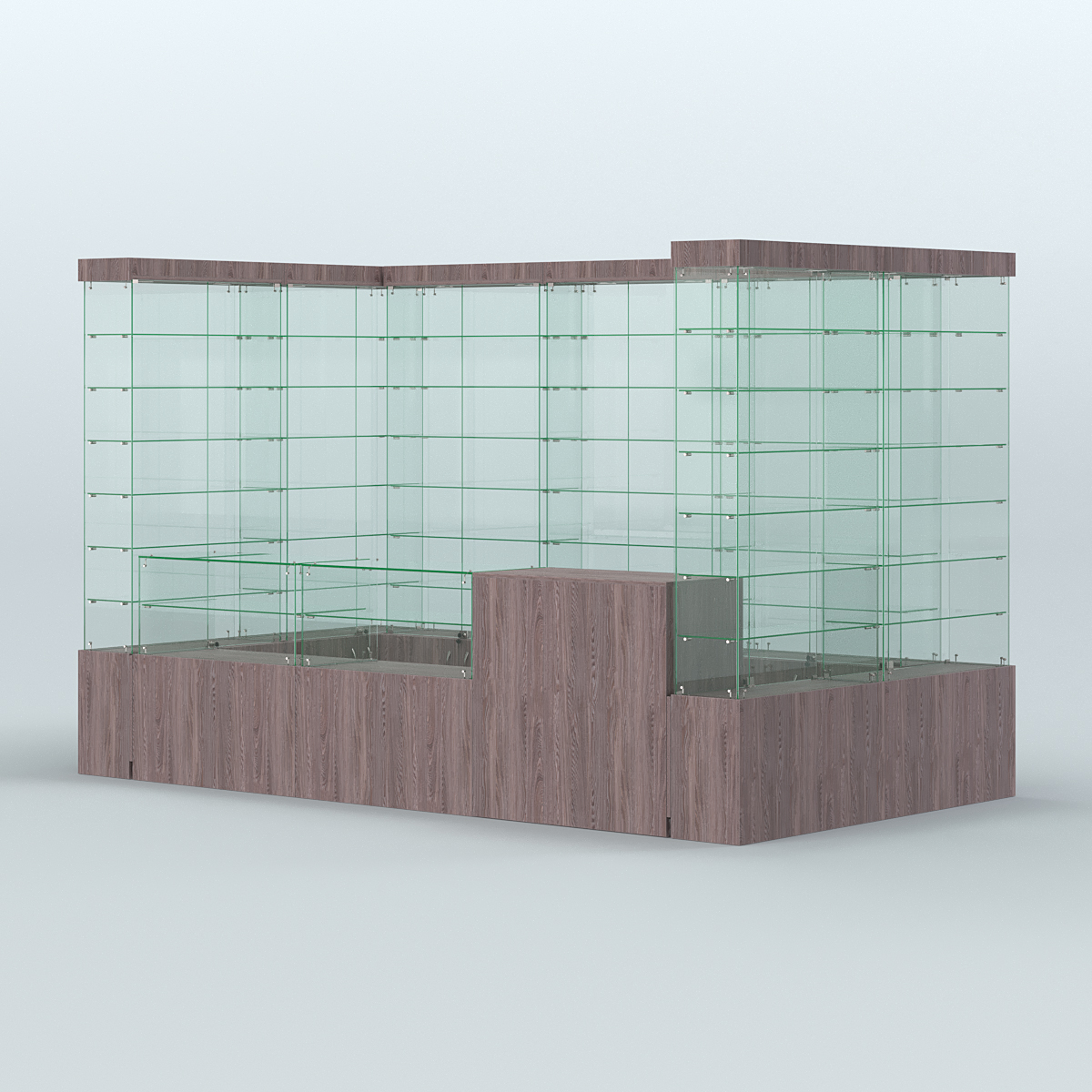 Павильон ИСТРА (глубина витрин-300мм) №3а (5, 94 кв.м) Ясень Анкор темный