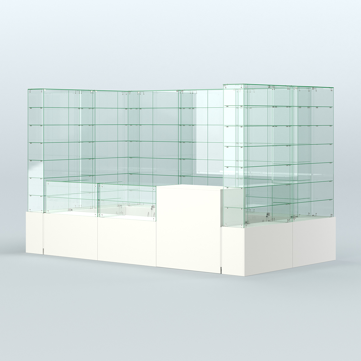 Павильон ИСТРА (глубина витрин-300мм) №3в (5, 94 кв.м) Белый